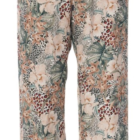 Revolve Lita by Ciara Fluid Print Tie Waist Pants in Animal Floral Milk size XXS - Picture 9 of 11